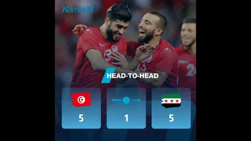 Cầu thủ Tunisia với sự quyết tâm tiến lên phá vỡ phòng ngự của đội Syria Cầu thủ Tunisia với sự quyết tâm tiến lên phá vỡ phòng ngự của đội Syria